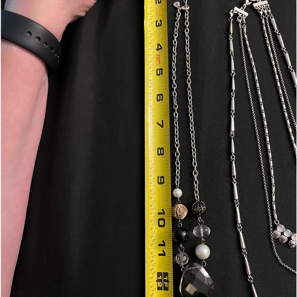 Set of 2 silver color necklaces American Eagle and Lucky🍀 Brand - Picture 9 of 16